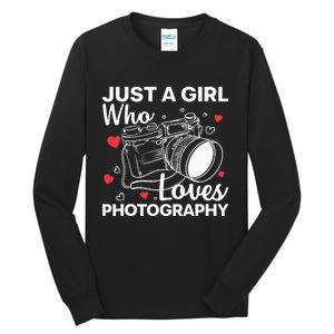 Photography Art For Women Girl Photographer Camera Lovers Tall Long Sleeve T-Shirt