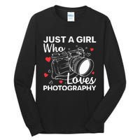 Photography Art For Women Girl Photographer Camera Lovers Tall Long Sleeve T-Shirt