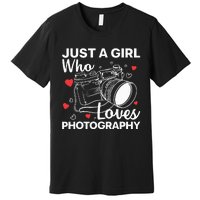 Photography Art For Women Girl Photographer Camera Lovers Premium T-Shirt