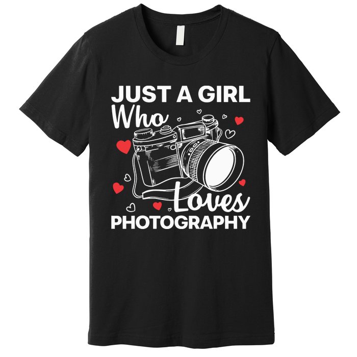 Photography Art For Women Girl Photographer Camera Lovers Premium T-Shirt