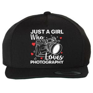 Photography Art For Women Girl Photographer Camera Lovers Wool Snapback Cap