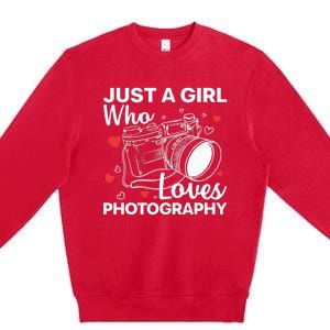 Photography Art For Women Girl Photographer Camera Lovers Premium Crewneck Sweatshirt