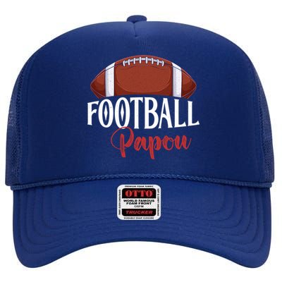 Proud American Football Papaw Funny Gift For FatherS Day Cool Gift High Crown Mesh Back Trucker Hat