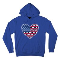 Patriotic American Flag Heart Cow Print 4th Of July Usa Gift Hoodie