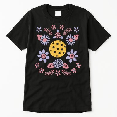 Pickleball And Flowers Vibrant Design Meaningful Gift Tall T-Shirt