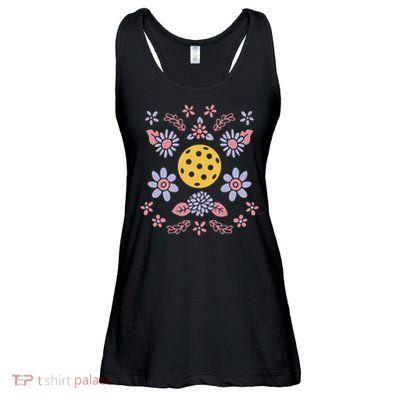 Pickleball And Flowers Vibrant Design Meaningful Gift Ladies Essential Flowy Tank