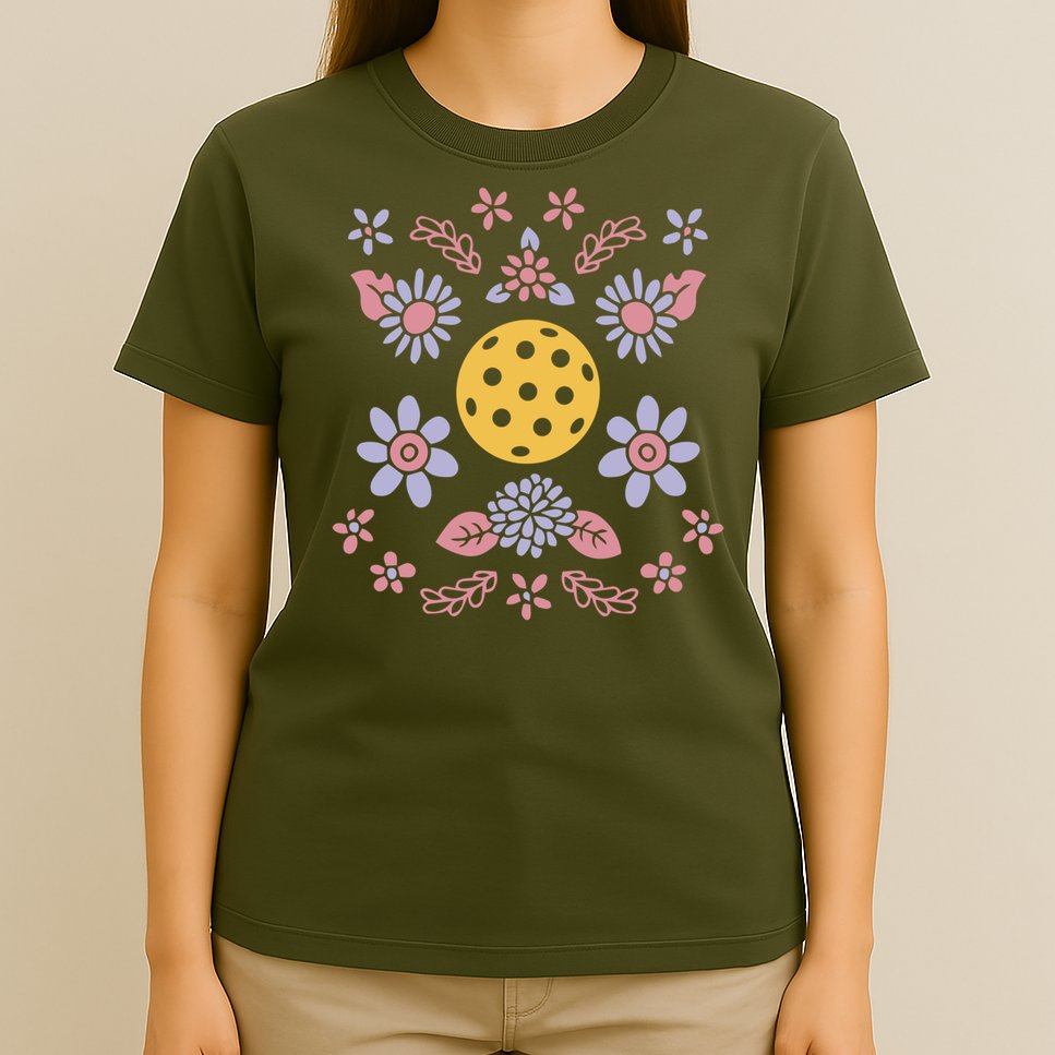 Pickleball And Flowers Vibrant Design Meaningful Gift T-Shirt