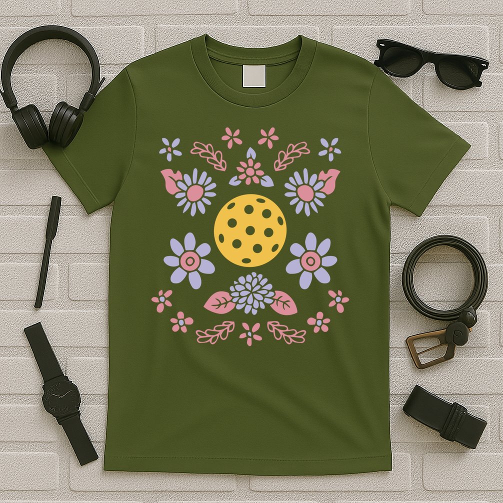 Pickleball And Flowers Vibrant Design Meaningful Gift T-Shirt