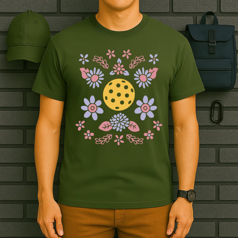 Pickleball And Flowers Vibrant Design Meaningful Gift T-Shirt