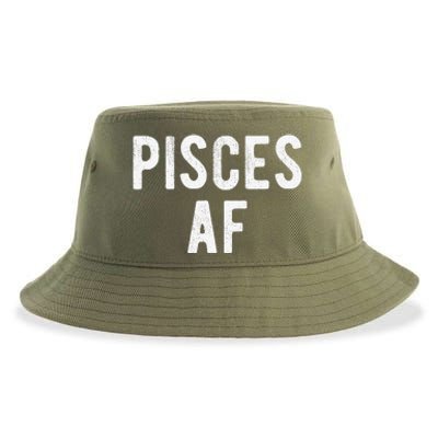 Pisces AF Funny March April Birthday Zodiac Pride Sustainable Bucket Hat