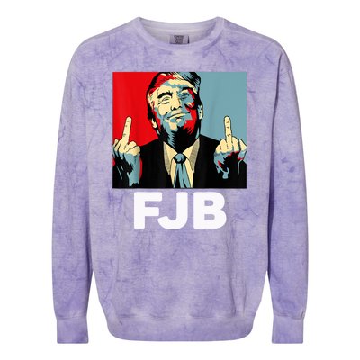 Pro America F Biden FJB , Trump Middle Figure Colorblast Crewneck Sweatshirt