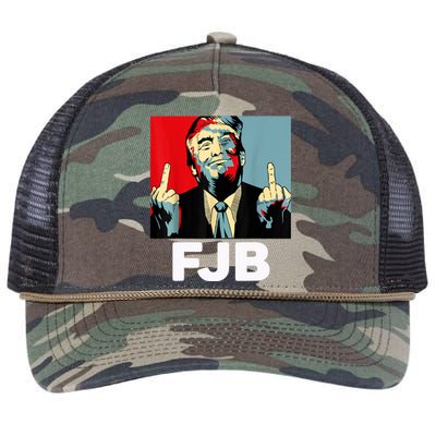 Pro America F Biden FJB , Trump Middle Figure Retro Rope Trucker Hat Cap