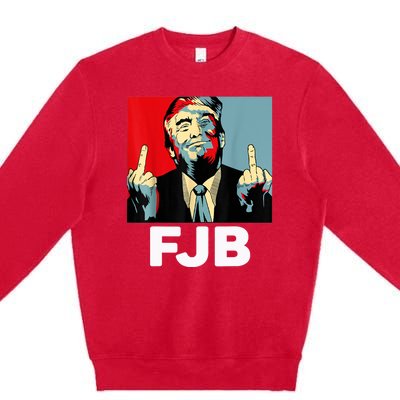 Pro America F Biden FJB , Trump Middle Figure Premium Crewneck Sweatshirt