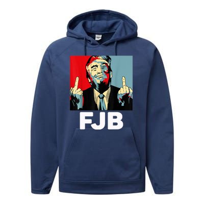 Pro America F Biden FJB , Trump Middle Figure Performance Fleece Hoodie