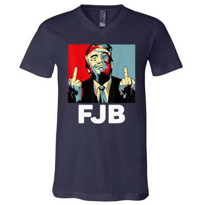 Pro America F Biden FJB , Trump Middle Figure V-Neck T-Shirt