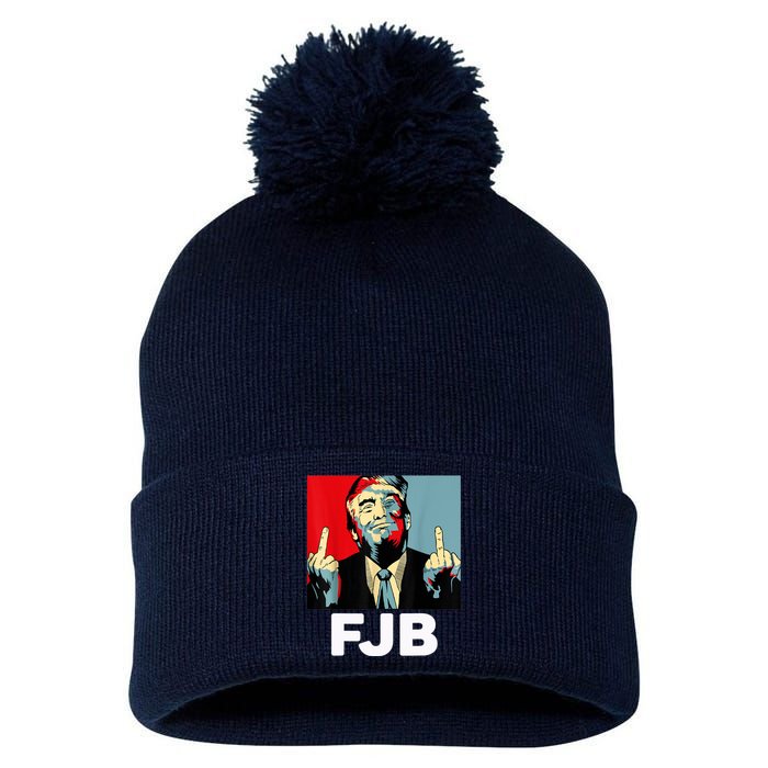 Pro America F Biden FJB , Trump Middle Figure Pom Pom 12in Knit Beanie