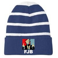 Pro America F Biden FJB , Trump Middle Figure Striped Beanie with Solid Band