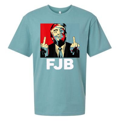 Pro America F Biden FJB , Trump Middle Figure Sueded Cloud Jersey T-Shirt