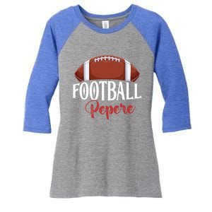 Proud American Football Pepere Funny Gift For FatherS Day Gift Women's Tri-Blend 3/4-Sleeve Raglan Shirt