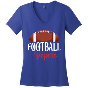 Proud American Football Pepere Funny Gift For FatherS Day Gift Women's V-Neck T-Shirt