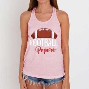 Proud American Football Pepere Funny Gift For FatherS Day Gift Women's Knotted Racerback Tank