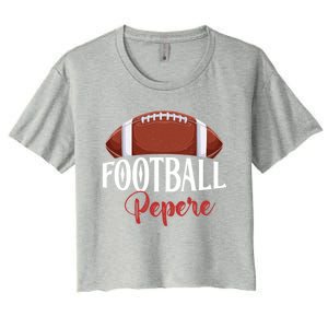 Proud American Football Pepere Funny Gift For FatherS Day Gift Women's Crop Top Tee