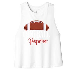 Proud American Football Pepere Funny Gift For FatherS Day Gift Women's Racerback Cropped Tank