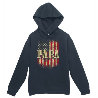 Papa American Flag Patriotic Grandfather Funny Pops Grandpa Urban Pullover Hoodie