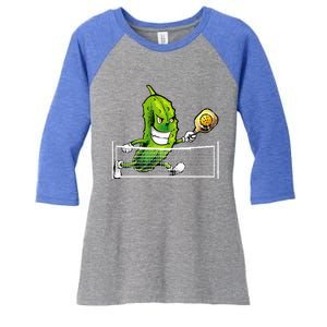 Pickleball Art For Women Pickle Ball Women's Tri-Blend 3/4-Sleeve Raglan Shirt