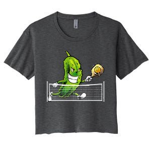 Pickleball Art For Women Pickle Ball Women's Crop Top Tee