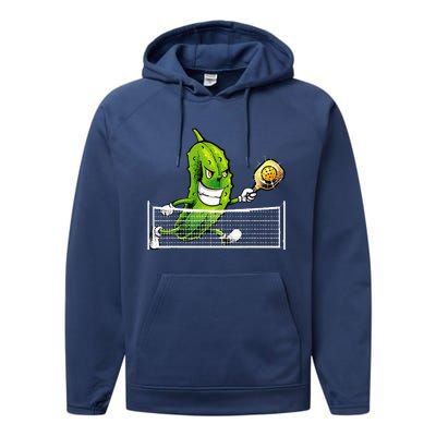 Pickleball Art For Women Pickle Ball Performance Fleece Hoodie