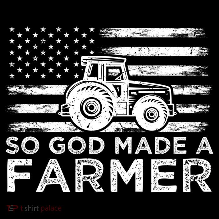 Patriotic American Flag Tractor So God Made A Farmer Gift Premium T-Shirt