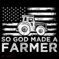 Patriotic American Flag Tractor So God Made A Farmer Gift Tank Top