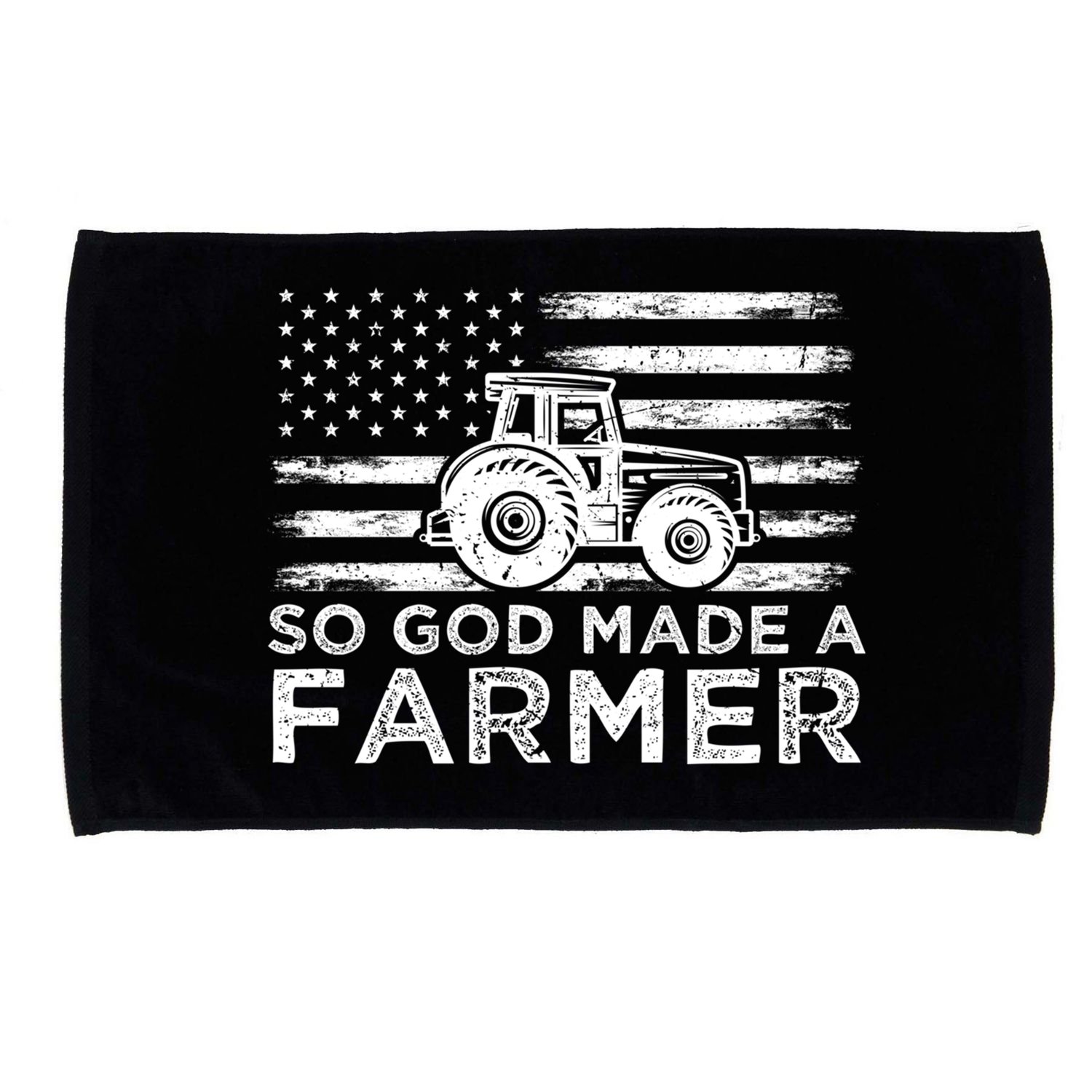 Patriotic American Flag Tractor So God Made A Farmer Gift Microfiber Hand Towel
