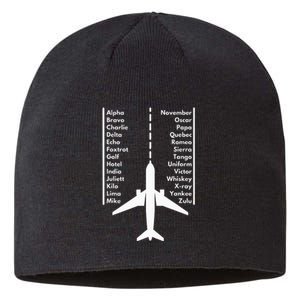 Phonetica Alphabet Funny Pilot & Aviation Airplane Gift Sustainable Beanie