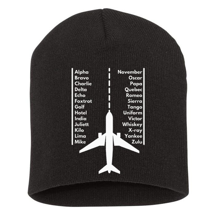 Phonetica Alphabet Funny Pilot & Aviation Airplane Gift Short Acrylic Beanie