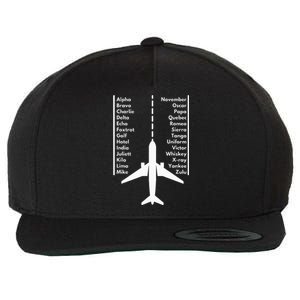 Phonetica Alphabet Funny Pilot & Aviation Airplane Gift Wool Snapback Cap