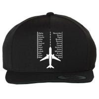 Phonetica Alphabet Funny Pilot & Aviation Airplane Gift Wool Snapback Cap