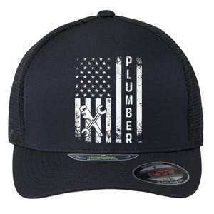 Plumber American Flag Plumbing Flexfit Unipanel Trucker Cap