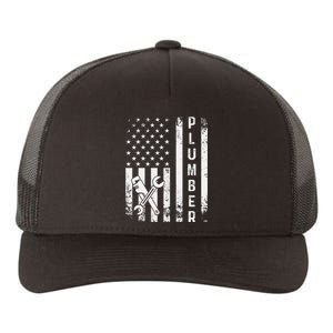 Plumber American Flag Plumbing Yupoong Adult 5-Panel Trucker Hat