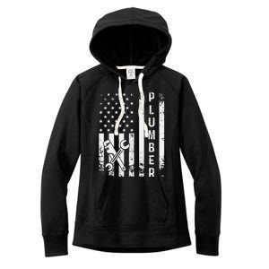 Plumber American Flag Plumbing Women's Fleece Hoodie