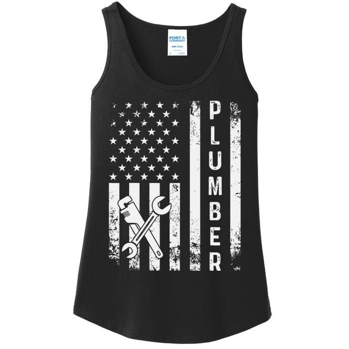 Plumber American Flag Plumbing Ladies Essential Tank