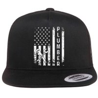 Plumber American Flag Plumbing Flat Bill Trucker Hat