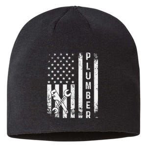 Plumber American Flag Plumbing Sustainable Beanie