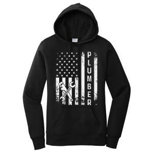 Plumber American Flag Plumbing Women's Pullover Hoodie