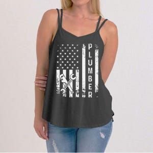 Plumber American Flag Plumbing Women's Strappy Tank