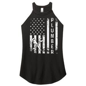 Plumber American Flag Plumbing Women's Perfect Tri Rocker Tank