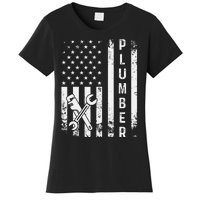 Plumber American Flag Plumbing Women's T-Shirt