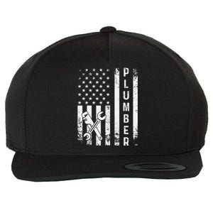 Plumber American Flag Plumbing Wool Snapback Cap