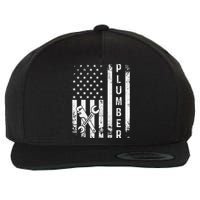 Plumber American Flag Plumbing Wool Snapback Cap